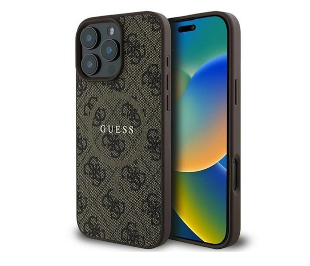 Guess 4G Ring Classic Logo do iPhone 16 Pro brązowy - 1279185 - zdjęcie